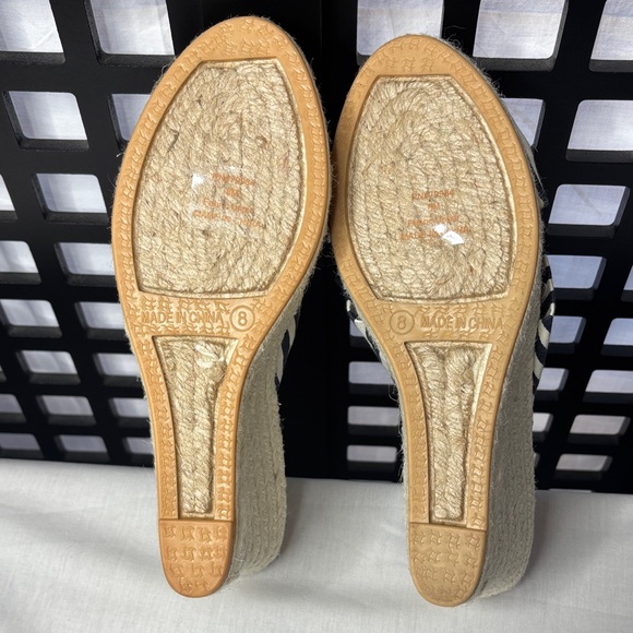 🖤 Chico’s Black & White Striped Espadrilles Heel Size 8 New 🖤 - Picture 9 of 12